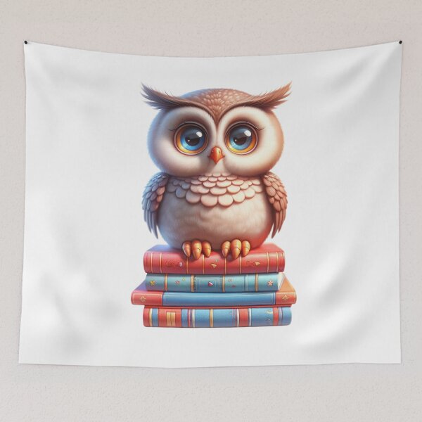 Item preview, Owl Perched on Books  designed and sold by CharmStudio.