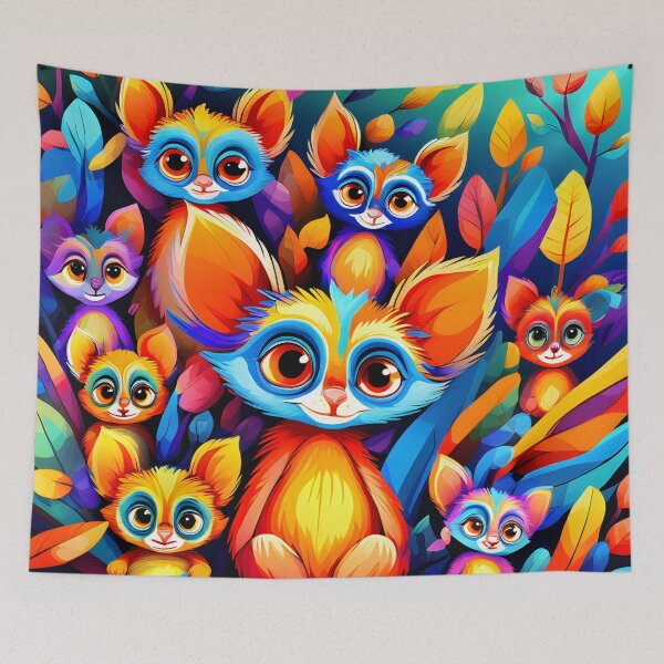Item preview, Abstract style picture of a Congress of Bush Babies designed and sold by Petalandfur.