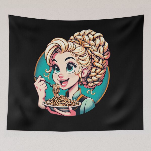 Item preview, Girl Eating Spaghetti designed and sold by WorldByFlowers.
