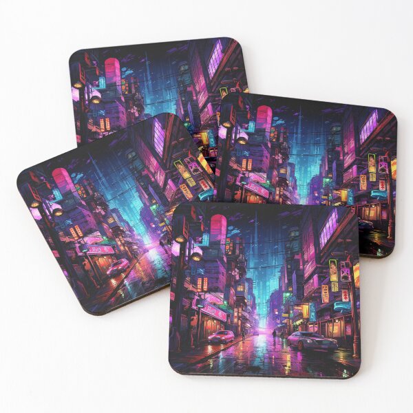 Item preview, Neon Cyberpunk Tokyo Street Unleashed at Night designed and sold by zand-n-zive.