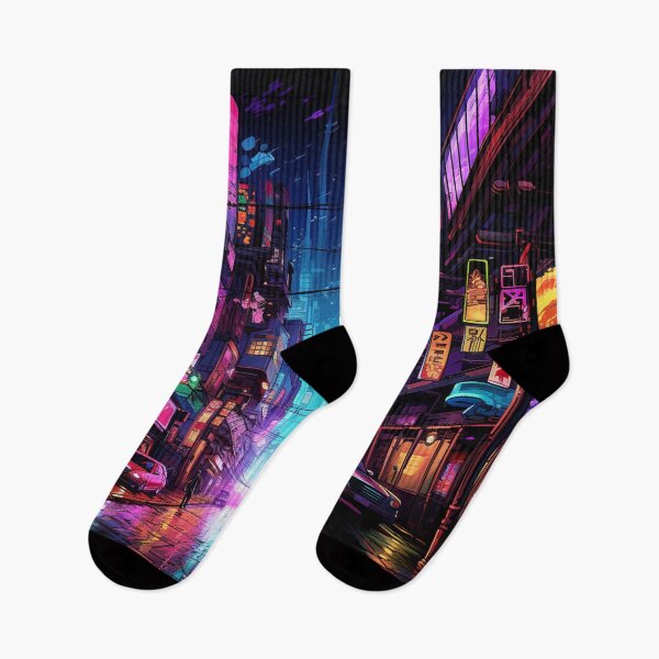 Item preview, Neon Cyberpunk Tokyo Street Unleashed at Night designed and sold by zand-n-zive.