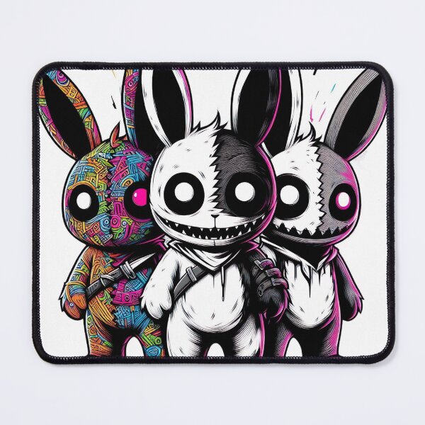 Item preview, "Dynamic Black and White Terror Rabbit: Cute Graffiti Illustration" designed and sold by Huycao211.