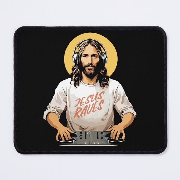 Item preview, Jesus Raves Funny Electronic Music EDM Festival DJ Gift  designed and sold by DrawHandArt.