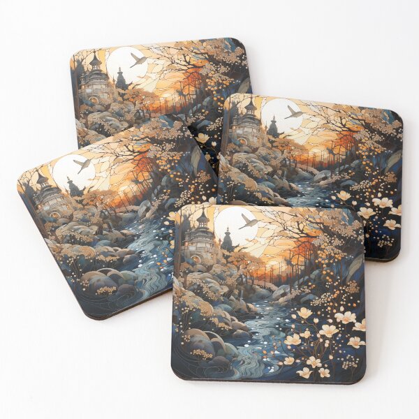 Item preview, Copy of Japanese asian artwork florals and birds. abstract, christmas, designed and sold by Adorn Prints.