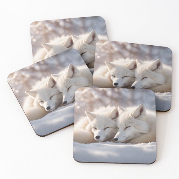Item preview, Two Cozy Snow Foxes designed and sold by LyssasMindArt.