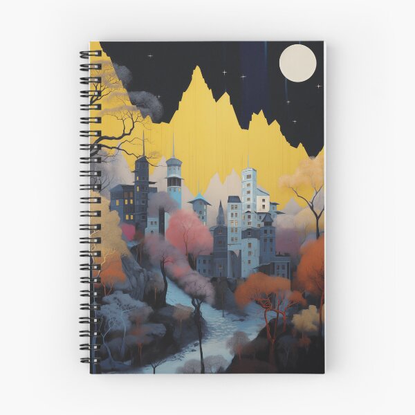 Item preview, Negative Effect Collage Style Landscape of Nature with Mountains at Night and Buildings of City designed and sold by Je-we.