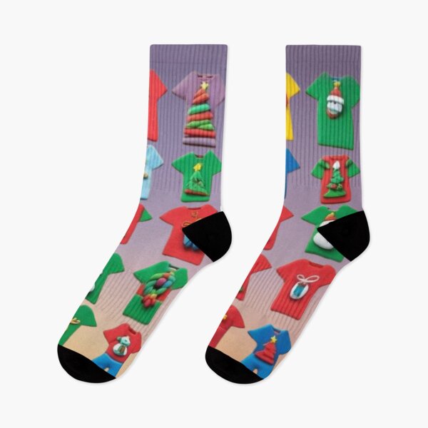 Item preview, Advent Christmas graphics board with Christmas ornaments made of plasticine on t-shirts  designed and sold by JaroDesign2023.
