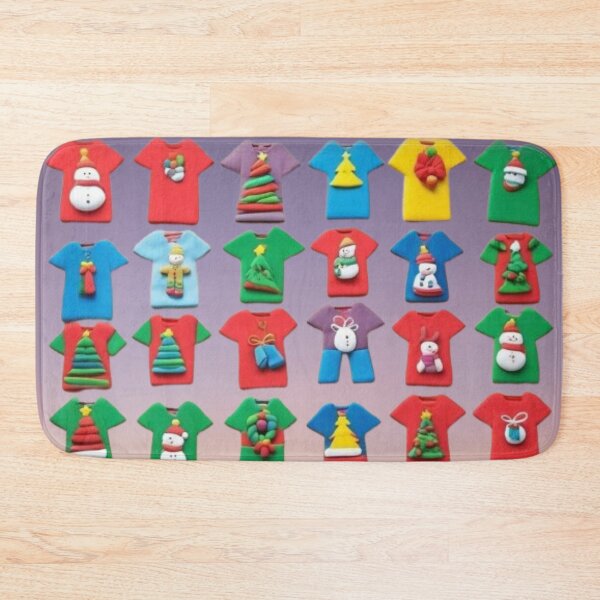Item preview, Advent Christmas graphics board with Christmas ornaments made of plasticine on t-shirts  designed and sold by JaroDesign2023.
