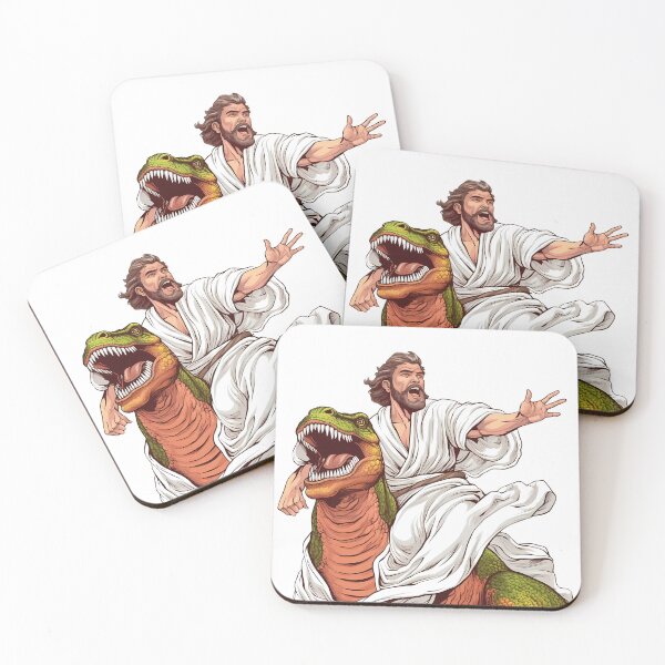 Item preview, Jesus ridding Dinosaur T Rex designed and sold by Julia Smorochynska.