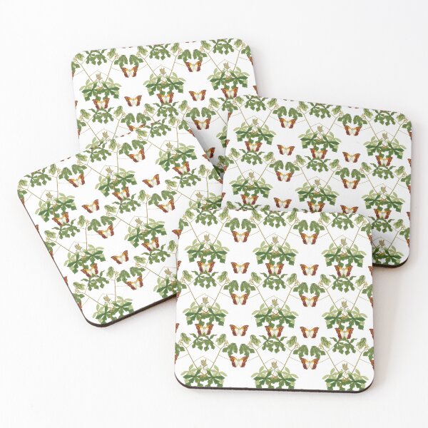 Item preview, Fig leaves and orange butterflies designed and sold by Coastal Garden Design Studio.