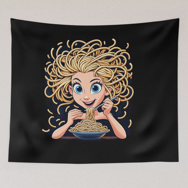 Item preview, Girl Eating Spaghetti designed and sold by WorldByFlowers.