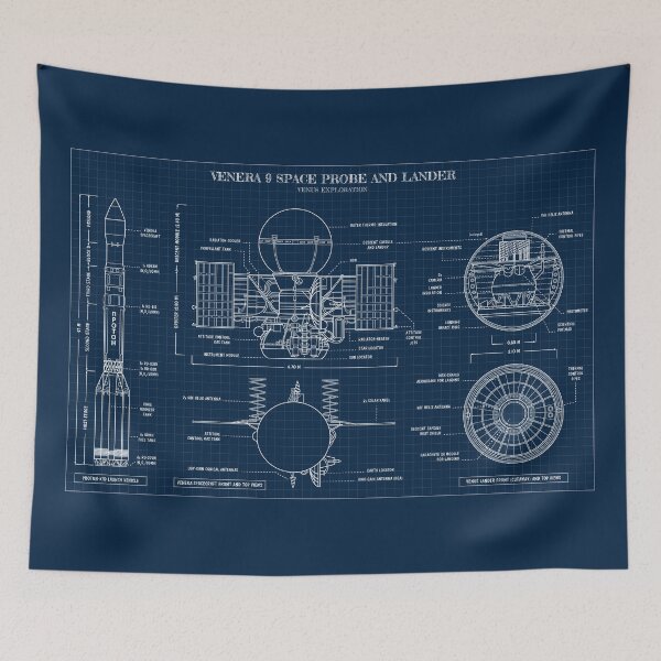 Item preview, Venus Exploration: Venera Spacecraft and Lander (Navy Blueprint) designed and sold by BGALAXY.