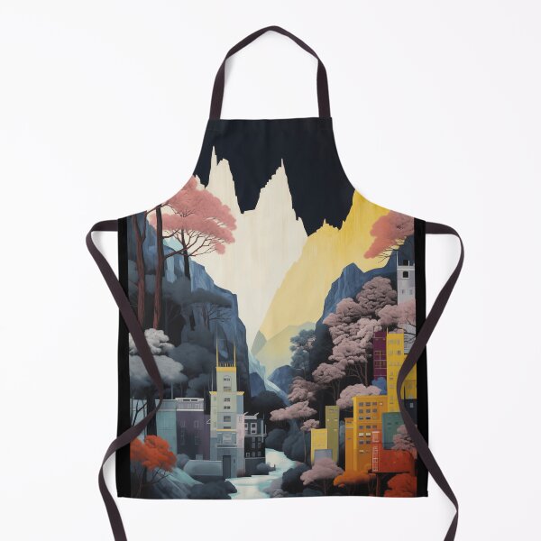 Item preview, Negative Effect Collage Style Landscape of Nature with Mountains at Night and Buildings of City designed and sold by Je-we.