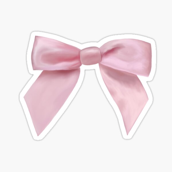 pink satin bow Sticker for Sale by verycoolandnice