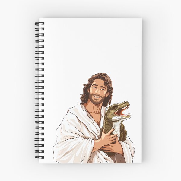 Item preview, Jesus with baby Dinosaur T Rex Retro Funny Christian designed and sold by Julia Smorochynska.