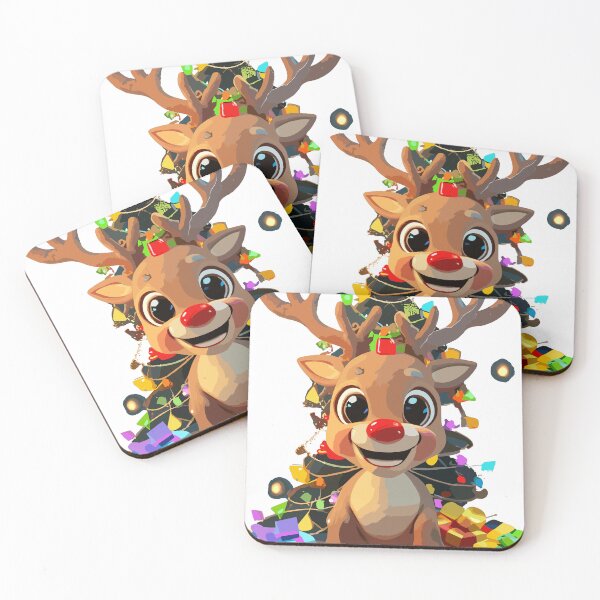 Item preview, Smiling reindeer around the Christmas tree Merry Christmas designed and sold by IwonaShop.
