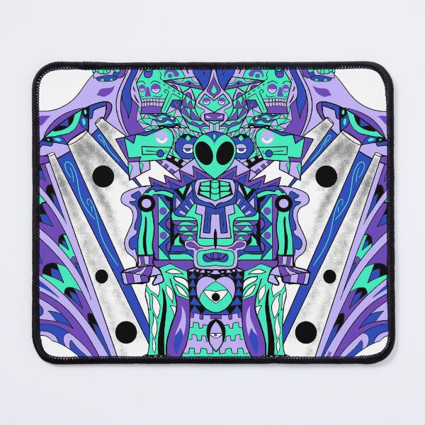 Item preview, mictlan alien ecopop astronaut in throne of the underworld mexican wallpaper designed and sold by jorgelebeau.