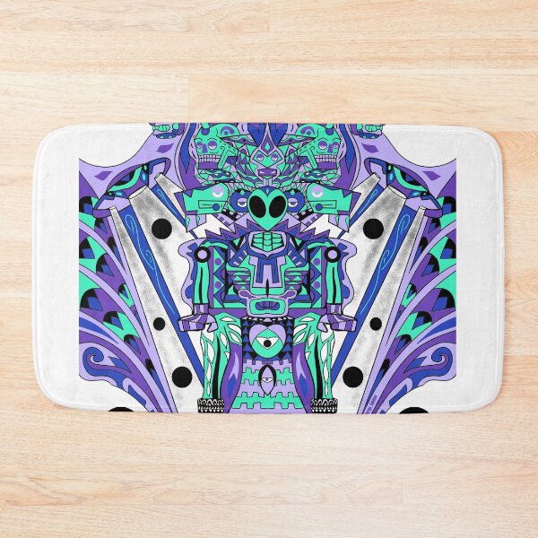Item preview, mictlan alien ecopop astronaut in throne of the underworld mexican wallpaper designed and sold by jorgelebeau.