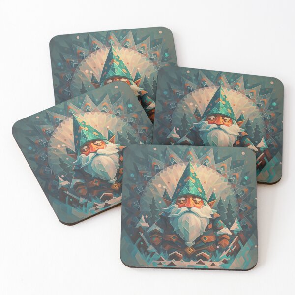 Item preview, Abstract Winter Green Geometric Gnome designed and sold by DragonRealms.
