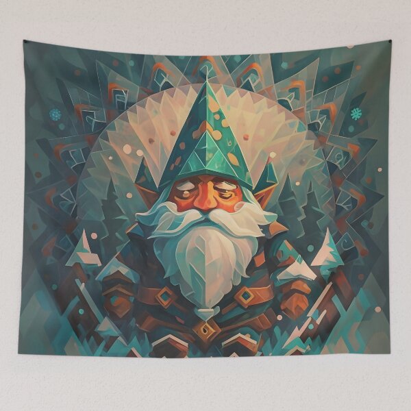 Item preview, Abstract Winter Green Geometric Gnome designed and sold by DragonRealms.