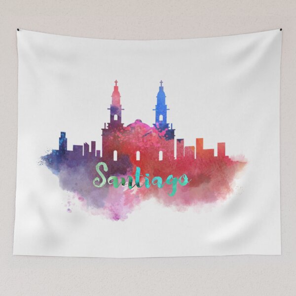 Item preview, santiago city skyline silhouette designed and sold by DeluxBee.
