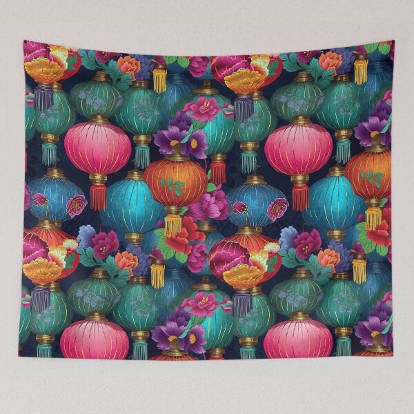 Item preview, Lanterns and Flowers designed and sold by pinkal.