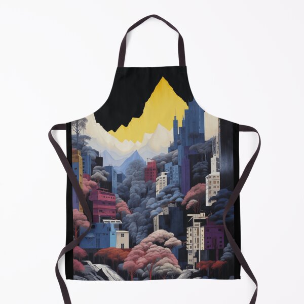 Item preview, Negative Effect Collage Style Landscape of Nature with Mountains at Night and Buildings of City designed and sold by Je-we.