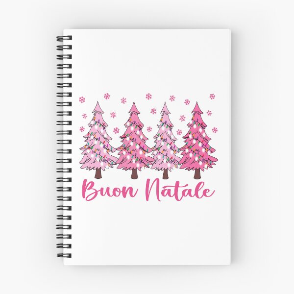 Item preview, Buon Natale Pastel Christmas Trees Italian Pink Holiday Forest Graphic   designed and sold by Bad Kitty Designz.