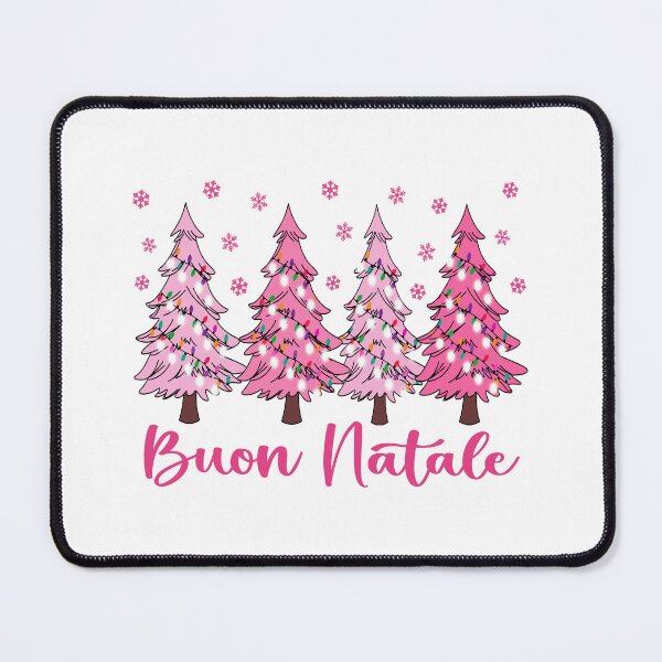 Item preview, Buon Natale Pastel Christmas Trees Italian Pink Holiday Forest Graphic   designed and sold by Bad Kitty Designz.