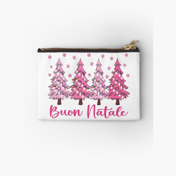 Item preview, Buon Natale Pastel Christmas Trees Italian Pink Holiday Forest Graphic   designed and sold by Bad Kitty Designz.