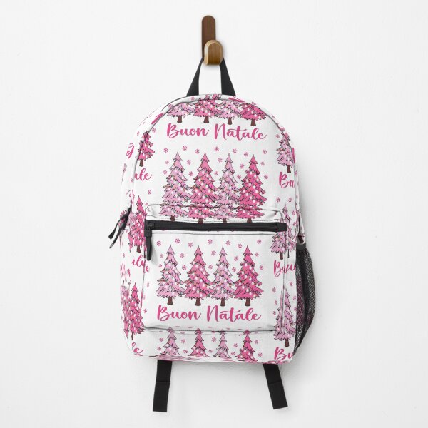 Item preview, Buon Natale Pastel Christmas Trees Italian Pink Holiday Forest Graphic designed and sold by Bad Kitty Designz.