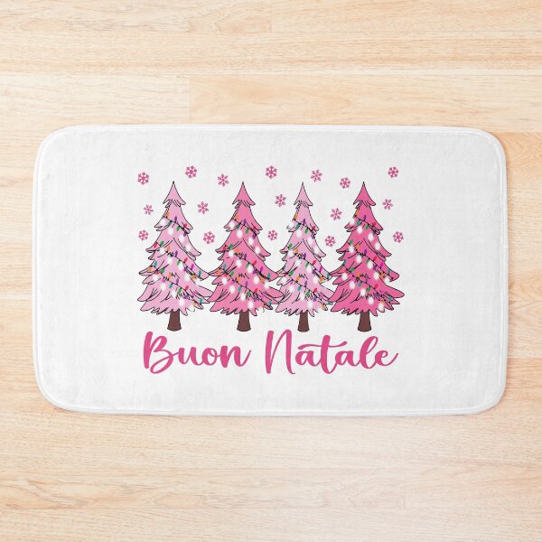 Item preview, Buon Natale Pastel Christmas Trees Italian Pink Holiday Forest Graphic   designed and sold by Bad Kitty Designz.