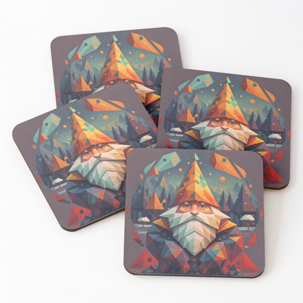 Item preview, Abstract Winter Red Geometric Gnome designed and sold by DragonRealms.