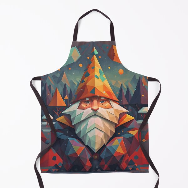 Item preview, Abstract Winter Red Geometric Gnome designed and sold by DragonRealms.