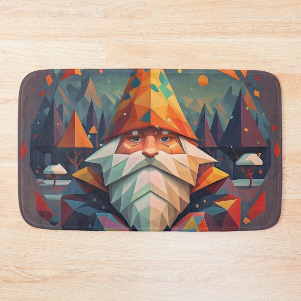 Item preview, Abstract Winter Red Geometric Gnome designed and sold by DragonRealms.