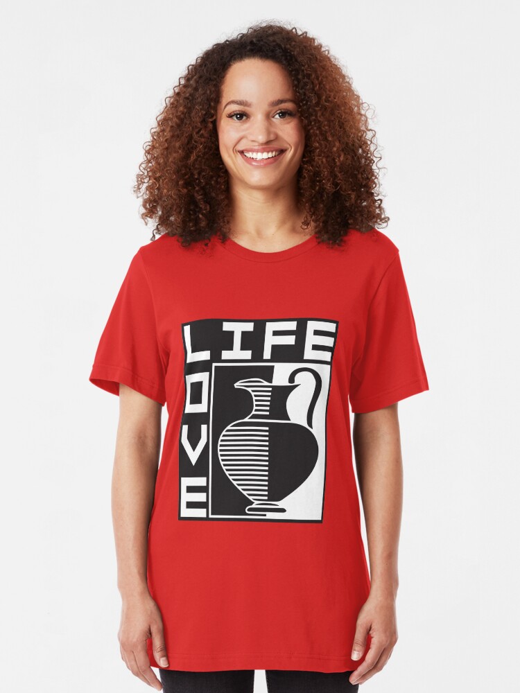 Alternate view of LIFE, LOVE, POTTERY Slim Fit T-Shirt