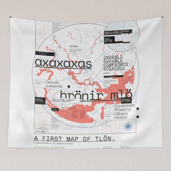 Item preview, A First Map of Tlön (from Jorge Luis Borges) designed and sold by Zilo Arts.