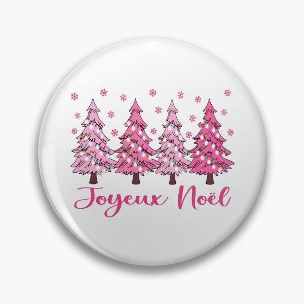 Item preview, Joyeux Noel Pastel Christmas Trees French Pink Winter Forest Graphic designed and sold by Bad Kitty Designz.
