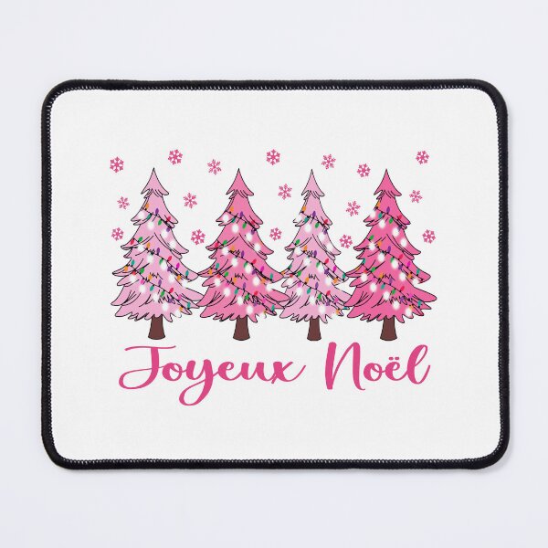 Item preview, Joyeux Noel Pastel Christmas Trees French Pink Winter Forest Graphic designed and sold by Bad Kitty Designz.