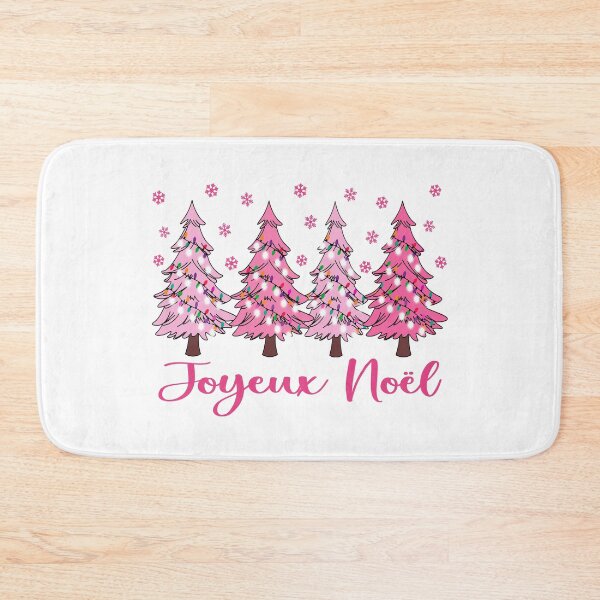 Item preview, Joyeux Noel Pastel Christmas Trees French Pink Winter Forest Graphic designed and sold by Bad Kitty Designz.