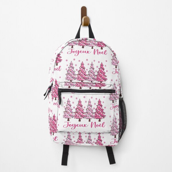 Item preview, Joyeux Noel Pastel Christmas Trees French Pink Winter Forest Graphic designed and sold by Bad Kitty Designz.