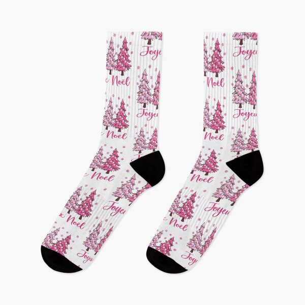 Item preview, Joyeux Noel Pastel Christmas Trees French Pink Winter Forest Graphic designed and sold by Bad Kitty Designz.