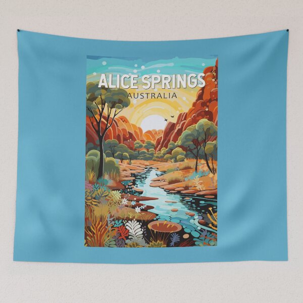 Item preview, Alice Springs Australia Travel Art Vintage designed and sold by KrisSidDesigns.