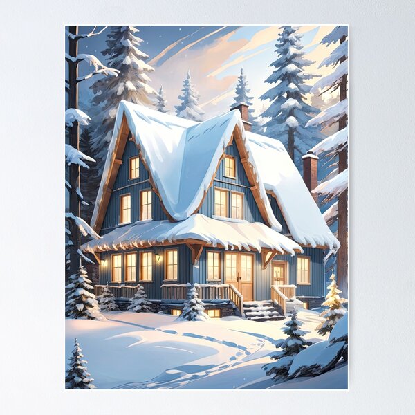 Item preview, Snowy Cosy Cottage  designed and sold by Hallonberg.