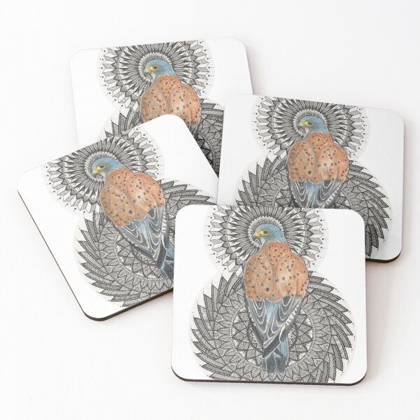 Item preview, Male Eurasian Common Kestrel with Mandala designed and sold by Black-Vulture.