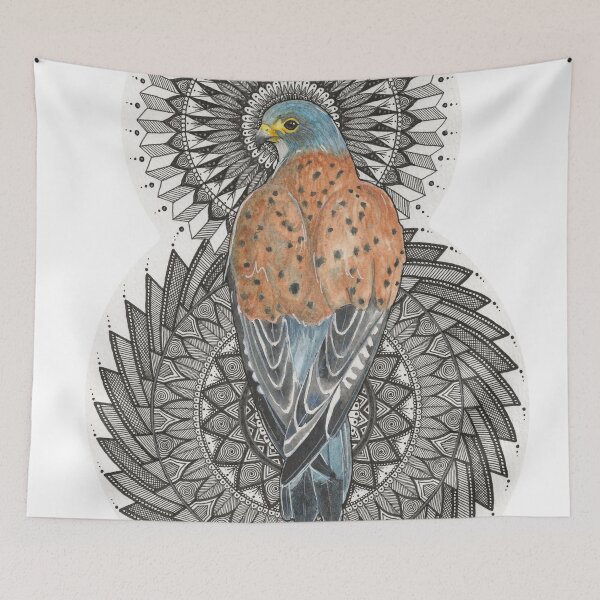 Item preview, Male Eurasian Common Kestrel with Mandala designed and sold by Black-Vulture.
