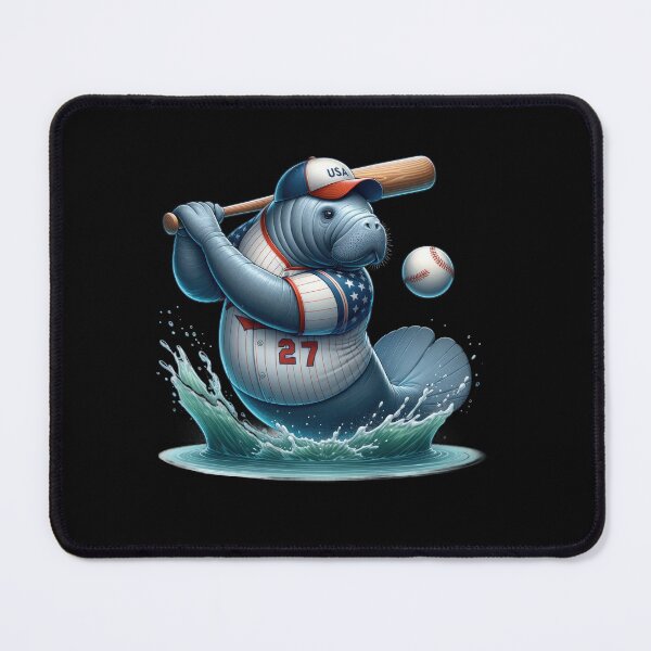 Item preview, Manatee Playing Baseball with Team USA Design designed and sold by SandbarTees.