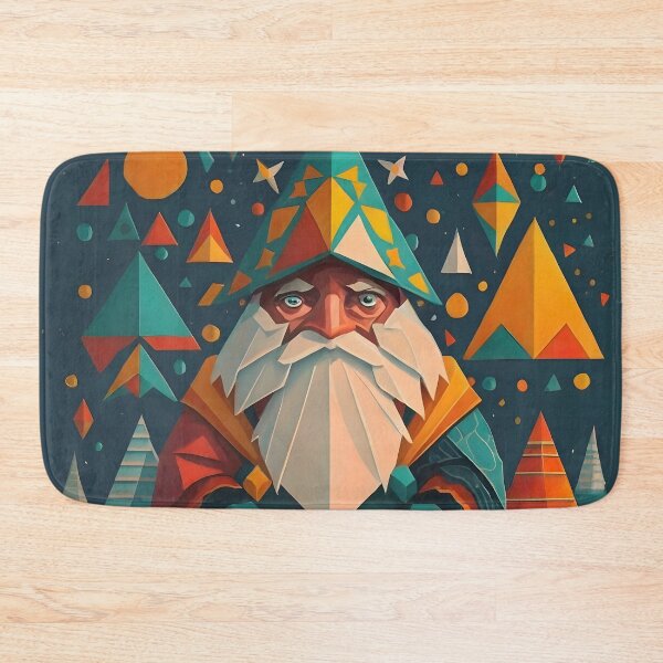 Item preview, Abstract Winter Green Geometric Gnome designed and sold by DragonRealms.