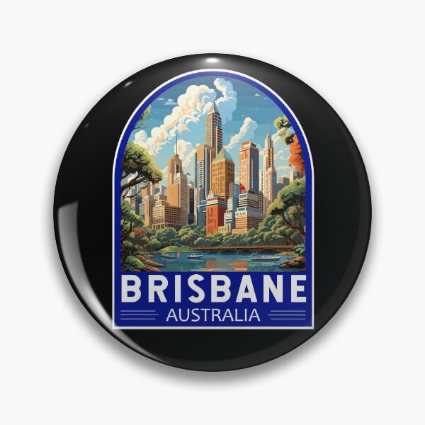 Item preview, Brisbane Australia Travel Art Emblem designed and sold by KrisSidDesigns.