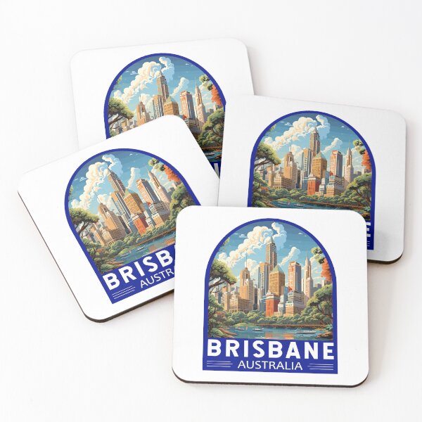 Item preview, Brisbane Australia Travel Art Emblem designed and sold by KrisSidDesigns.